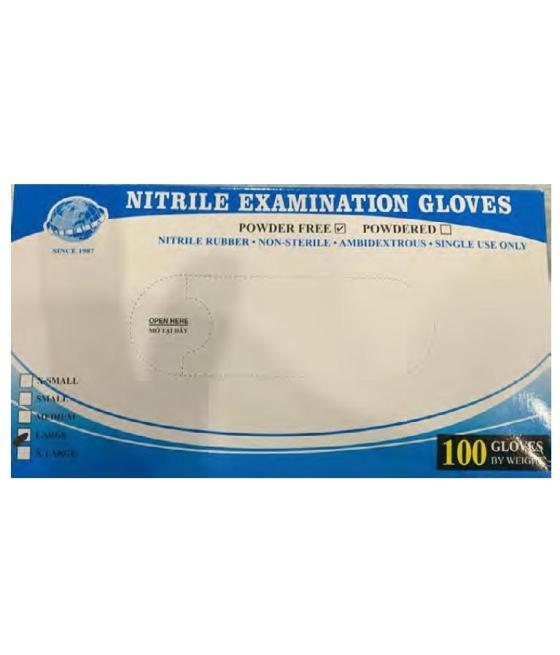 Guantes de nitrilo sin polvo talla s caja -100u-