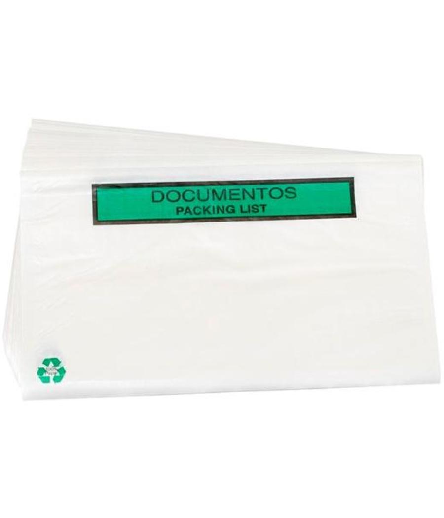Sobre documentos packing list 240x135 mm caja 100 ud 100% reciclable