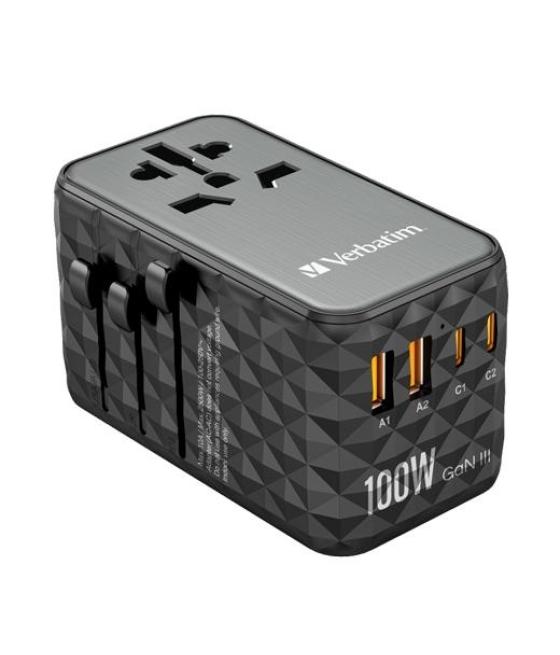 Verbatim uta-06 adaptador universal de viaje con 2 puerto usb-c - 2 puerto usb-a