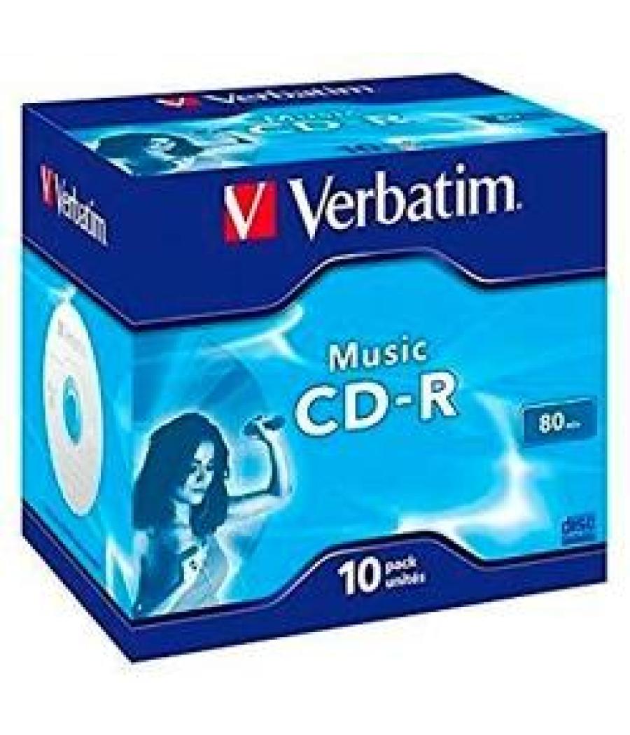 Verbatim cd-r music, 80min, 16x, 10 pack jewel case