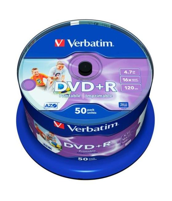 Verbatim dvd+r azo 4.7gb 16x wide printable surface no-id, pack 50 units