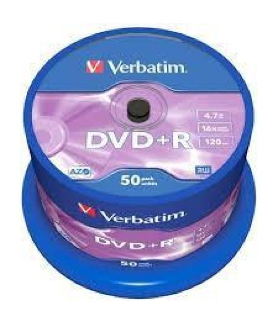 Verbatim dvd r, 4.7gb, 16x, 50 pack spindle, superficie matt silver