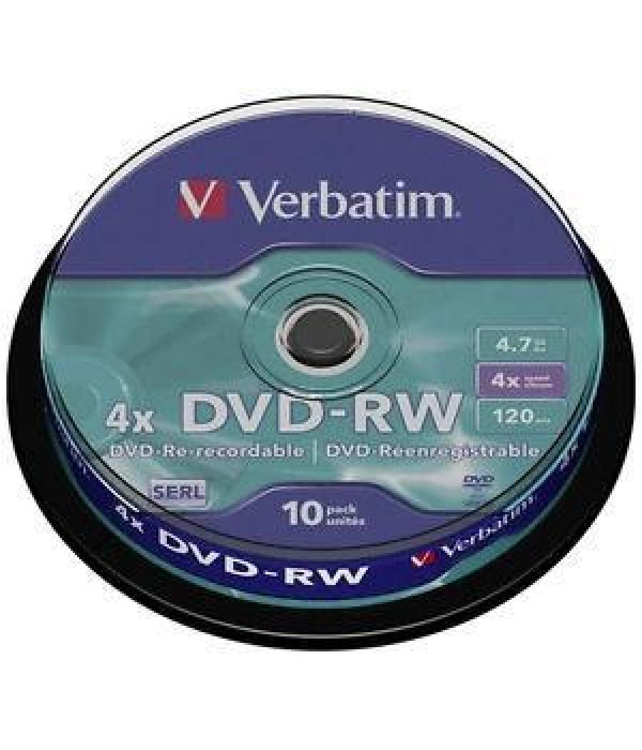 Verbatim dvd-rw 4.7gb 4x (tarrina 10 unidades)