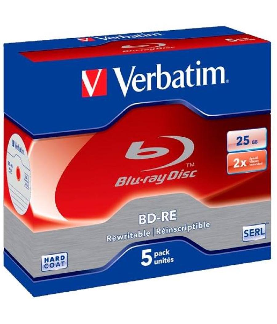 Verbatim bd-r blu-ray 25gb 6x speed datalife - 5 en caja jewel