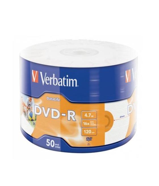 Verbatim dvd-r, 4,7gb, 16x, 50 pack spindle, datalife plus wide inkjet printable professional