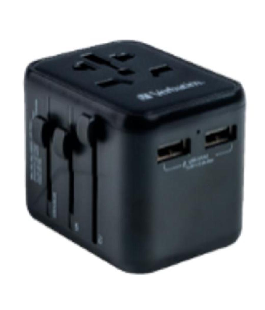 Verbatim uta-01 adaptador universal de viaje con 2 puertos usb-a