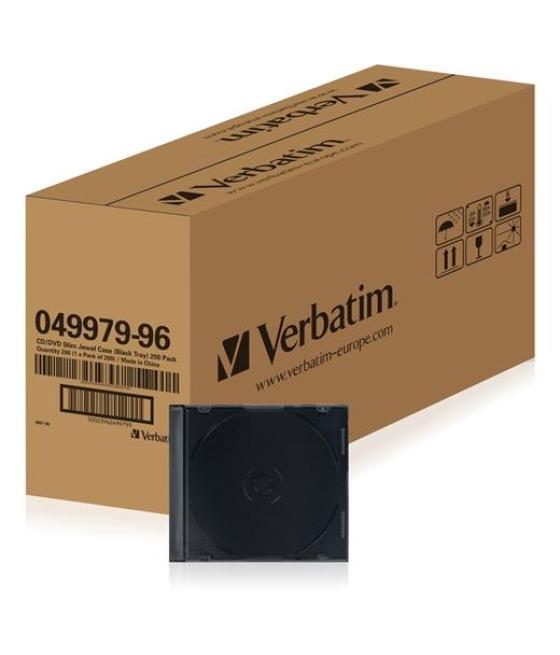 Verbatim funda dvd extrafino negro caja 200 ud