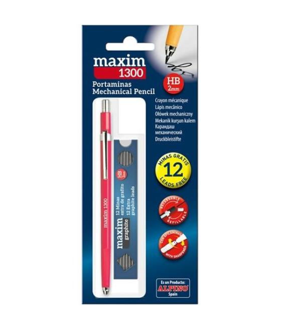 Portaminas maxim 2.0 hb + caja de minas blíster