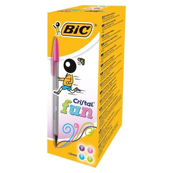 Bic bolígrafo cristal fun fashion colores caja 20 ud