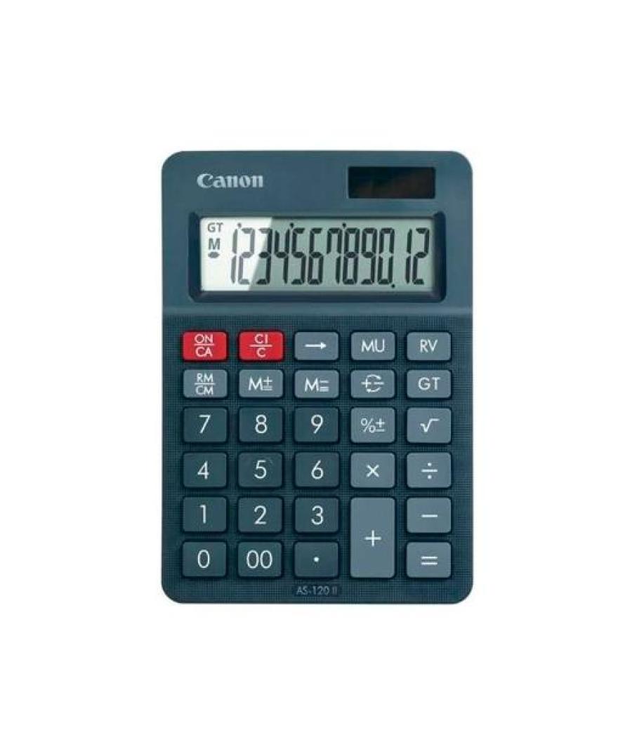 Canon calculadora as-120 ii alimentacion dual (solar y pilas) gris oscuro