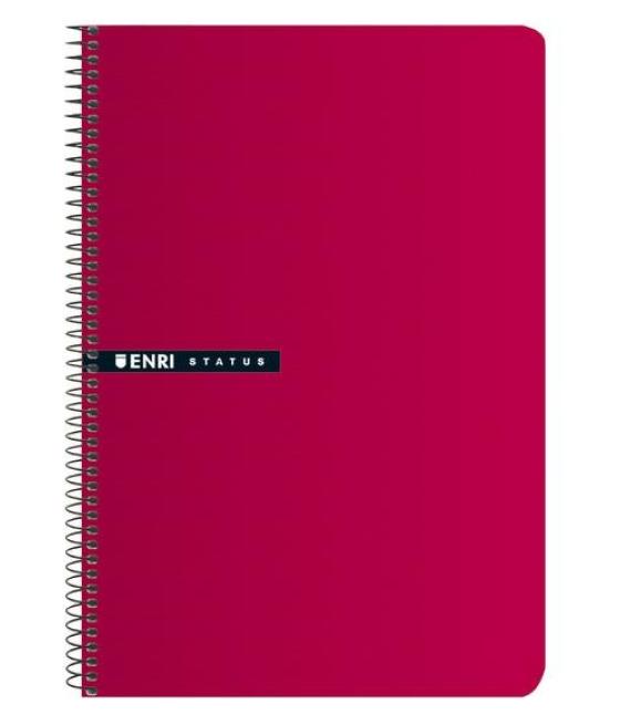 Enri cuaderno espiral 100h 4º 70gr 4x4mm tapas duras rojo pack 5 unidades