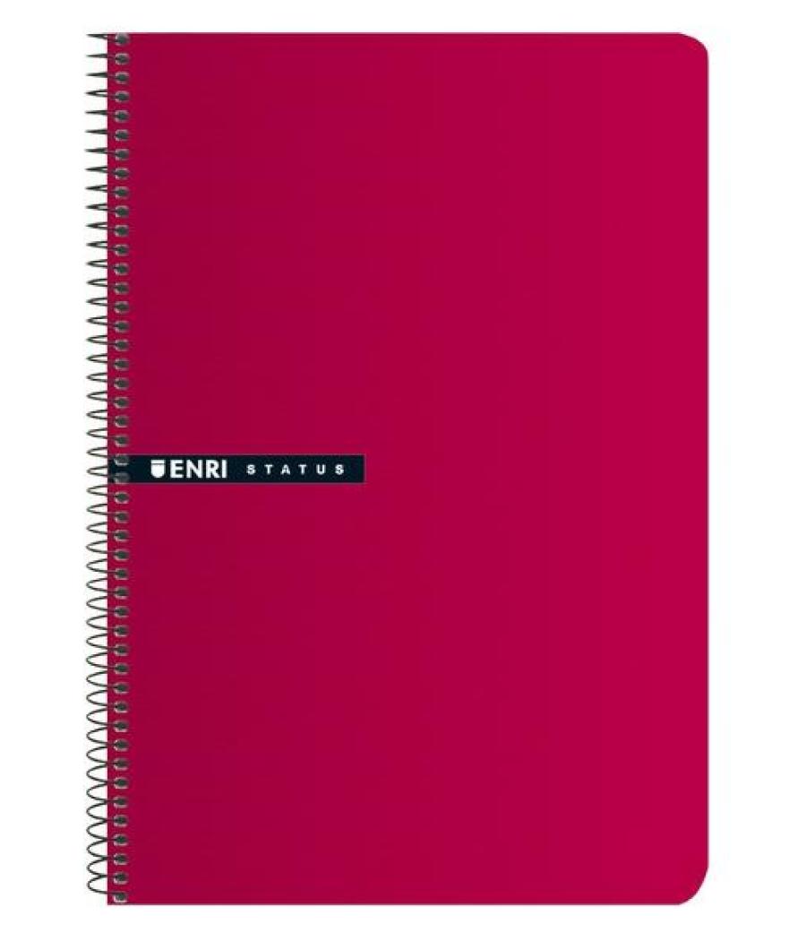 Enri cuaderno espiral 100h 4º 70gr 4x4mm tapas duras rojo