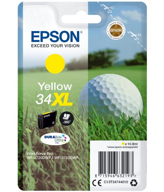 Epson cartuchos de tinta amarillo durabrite ultra ink, 34xl, embalaje individual, 1 x 10,8 ml