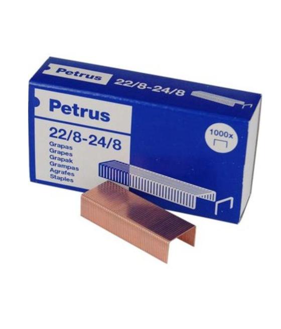 Petrus grapas 22/8-24/8 cobreadas -caja de 1000 -20u-