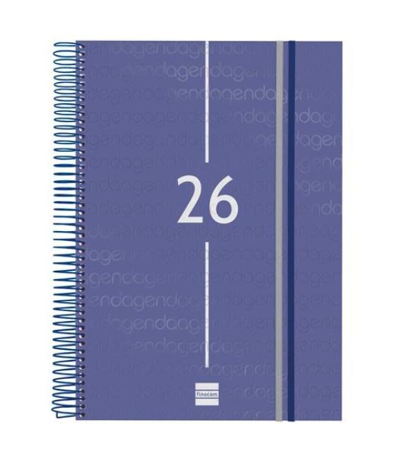 Finocam agenda espiral year e40-210x297mm 1dp tapa pp azul 2026