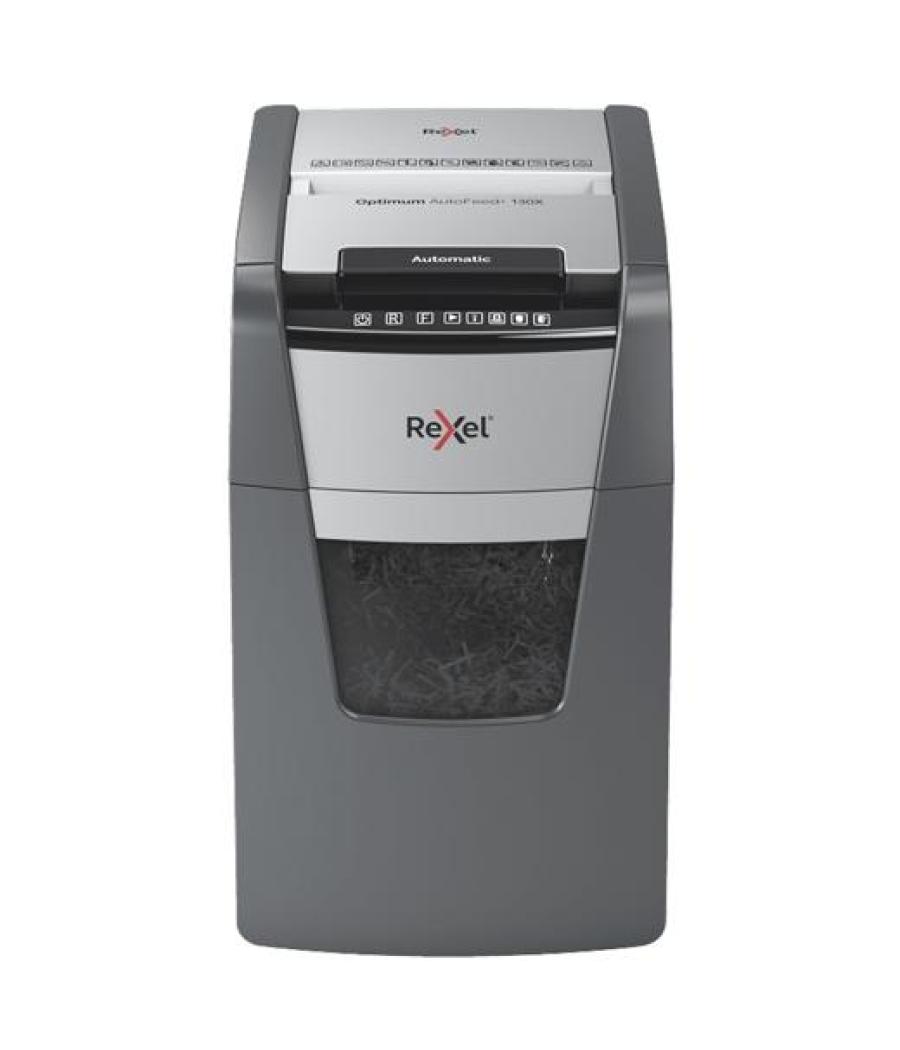 Rexel destructora optimum autofeed + 130x corte partículas autoalimentacion negro