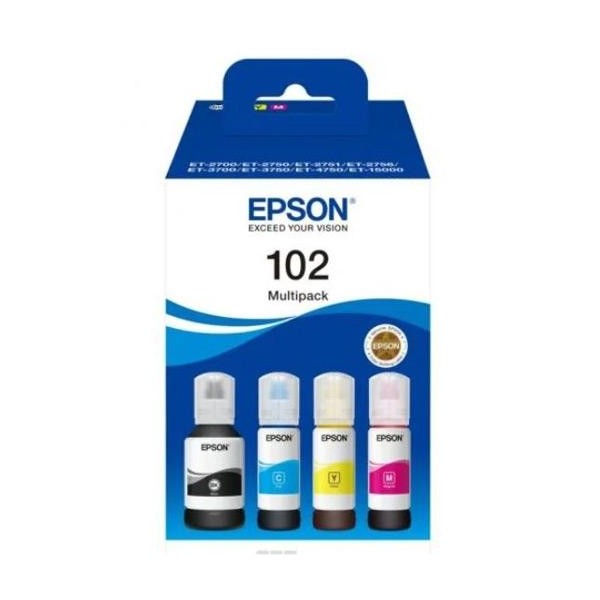 Epson tinta bote bk / c / m / y et-4750 unlimited, et-4750, et-3750 unlimited, et-3750,et-3700, et-2756, et-2751, et-2750 unlimi