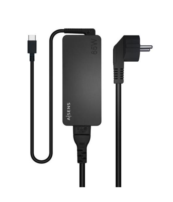 Aisens cargador 65w, 1xusb-c pd3.0, negro 1,8 m