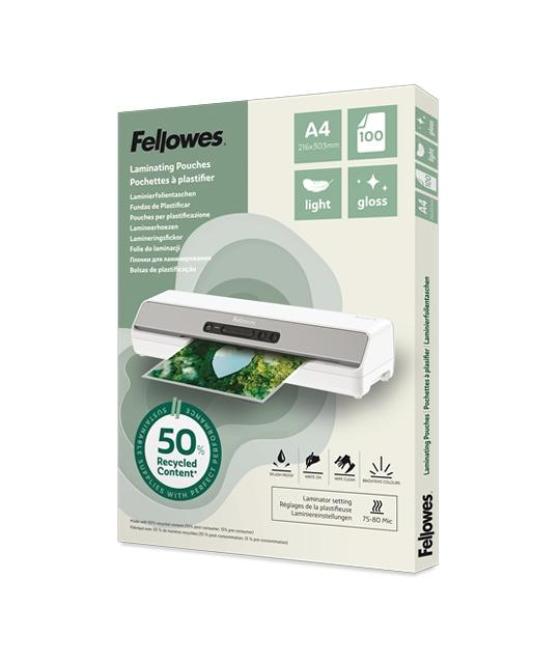 Fellowes fundas de plastificar 80 micras a4 brillo pack 100 ud