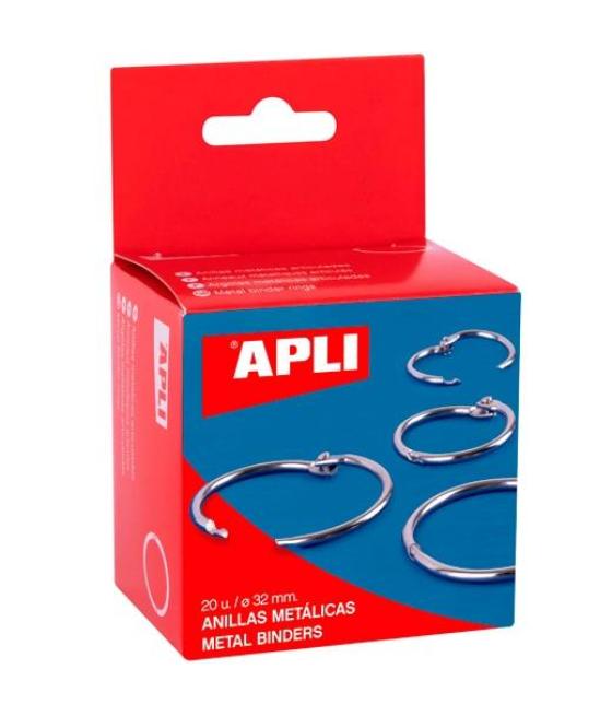 Apli anillas metálicas articuladas ø32mm caja 20 ud niqueladas