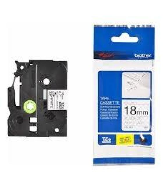 Brother cinta rotuladora laminada de seguridad texto negro sobre blanco - 18mmx8m