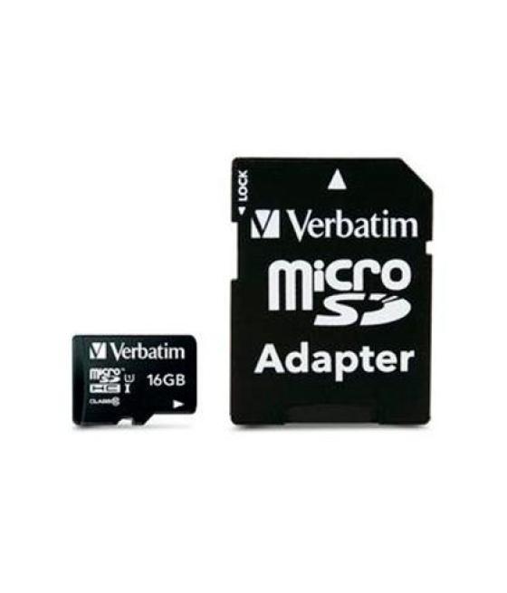 Verbatim tarjeta micro sdhc 16gb clase 10 c/adaptador