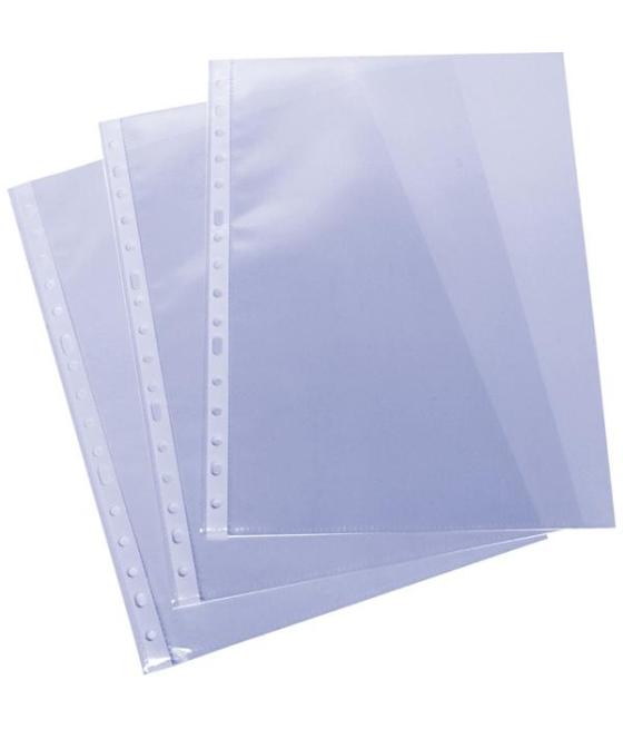 Grafoplas fundas multitaladro 11 pp transparentes 80 micras galga extra piel naranja a4 paquete -100u-