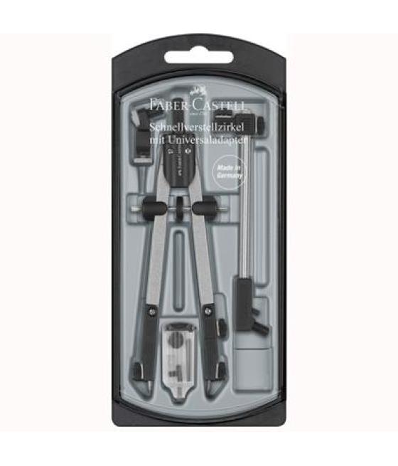 Faber castell compás de ajuste rápido adaptador universal alargadera y accesorios