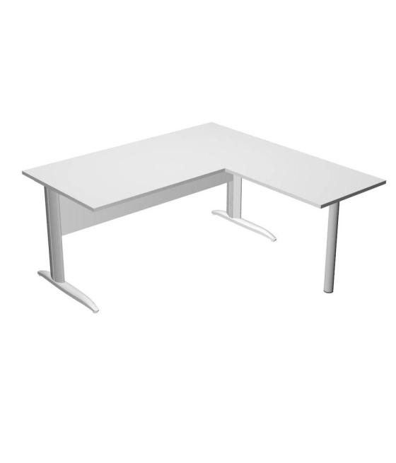 Artexport mesa escritorio presto con patas metal 160 + ala lateral 79x60 blanco