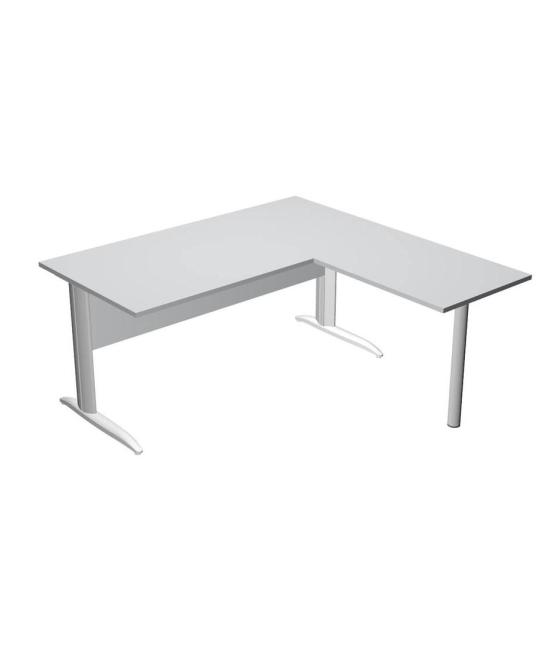 Artexport mesa escritorio presto con patas metal 160 + ala lateral 79x60 gris