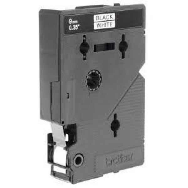 Brother cinta rotuladora laminada texto negro sobre blanco de 9mmx7,7m