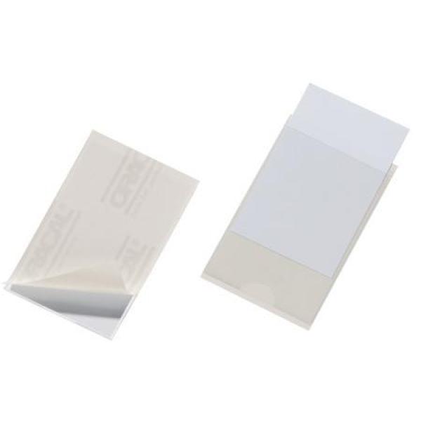 Durable pocketfix bolsa de 10 fundas autoadhesivas 90x57mm pvc transparente -10u-