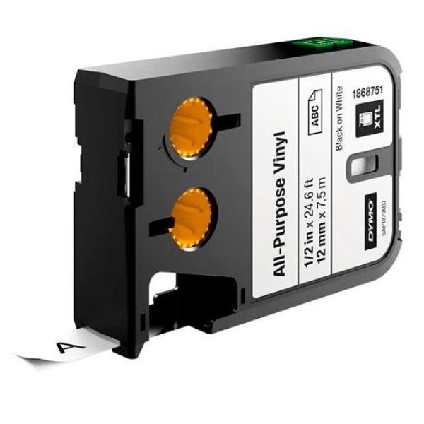 Dymo cinta xtl, negro y blanco de 12mmx7m, vinilo