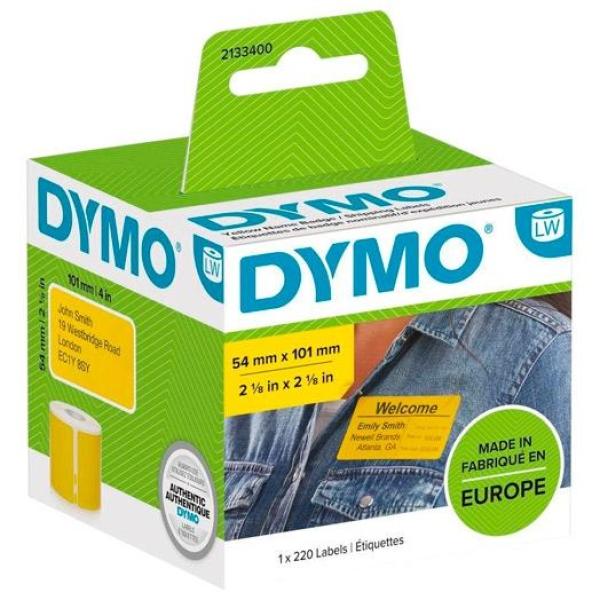 Dymo etiquetas de transferencia termica label writer, amarillo de 54x101mm (a x l). etiquetas grandes de identificación/envío. r