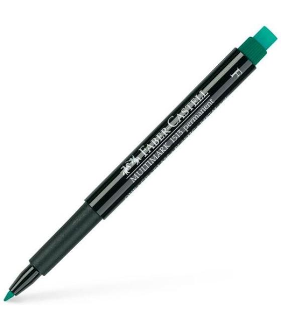 Faber castell rotulador permanente multifuncional multimark f con goma integrada verde