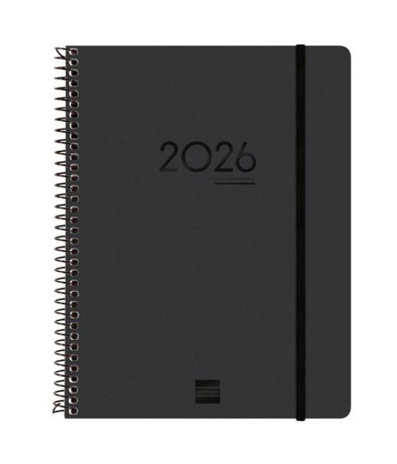 Finocam agenda ikon espiral 16 meses e10 svv cierre c/goma tapa pp negro 2025-2026