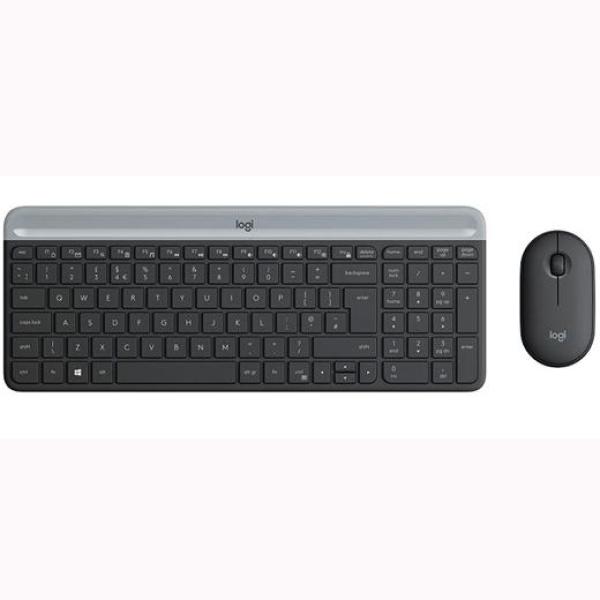 Logitech combo teclado + ratón mk470 inalámbrico gris grafito