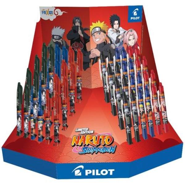 Pilot bolígrafo tinta borrable frixion naruto edición limitada c/surtidos expositor 48 ud