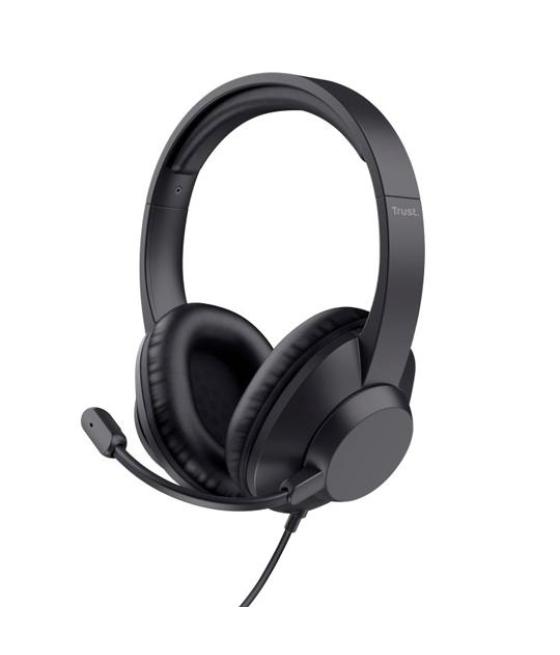 Trust auriculares ayda max adaptador usb-c/usb-a con micrófono flexible ajustable anc negro