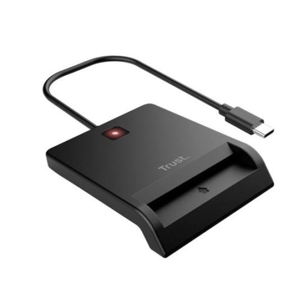 Trust lector de tarjetas externo dni compatible con dnie y smartcards usb-c negro