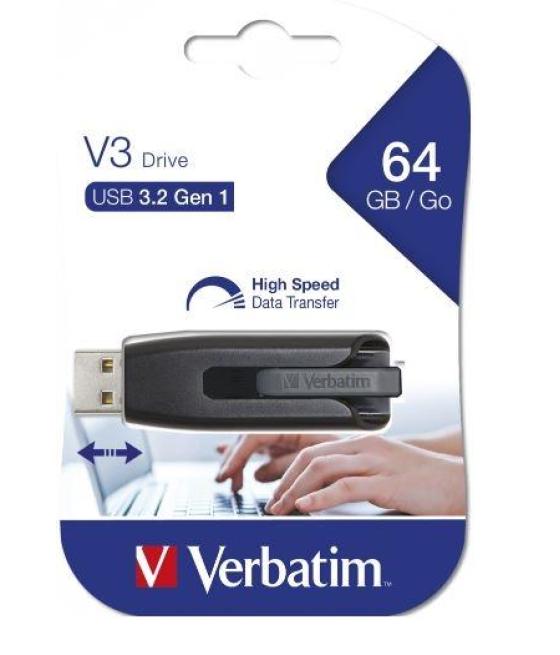 Verbatim pendrive v3 store ´n´ go super speed 64gb retráctil usb 3.2 negro