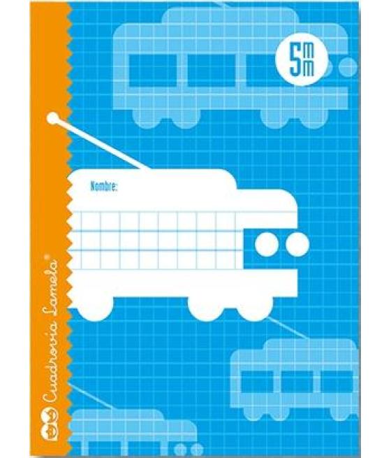 Lamela libreta grapada 16h 4º 70gr cuadrovía 5mm c/margen cubierta básica
