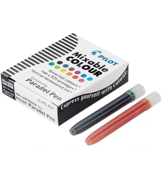 Pilot cartucho recambio para paralell pen colores surtidos caja 12 ud