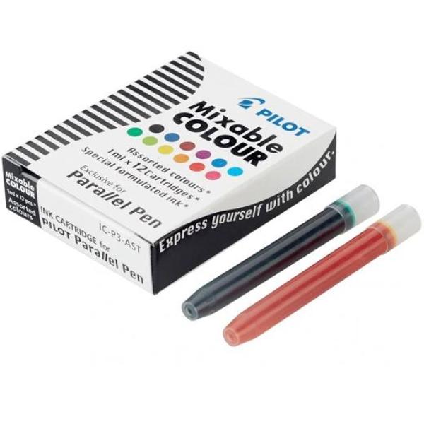 Pilot cartucho recambio para paralell pen colores surtidos caja 12 ud