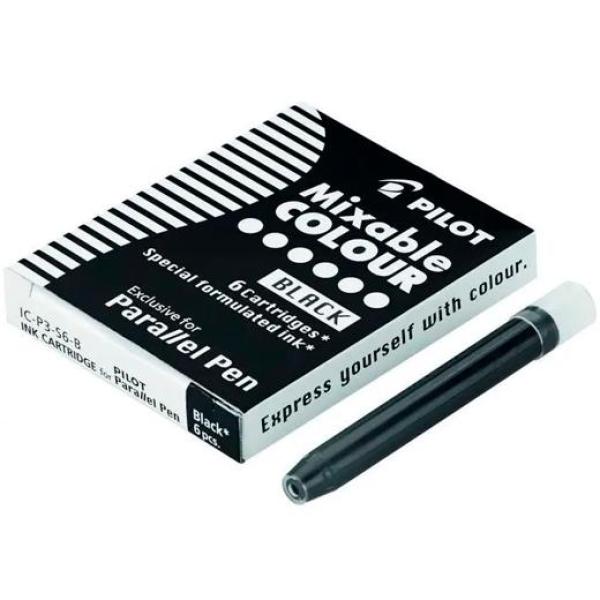 Pilot cartucho recambio para paralell pen negro caja 6 ud