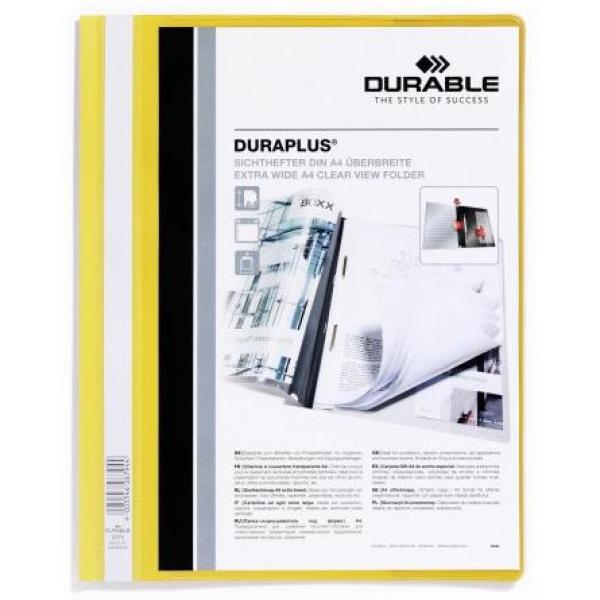 Durable carpeta de presentación dossier fástener duraplus a4 amarillo -25 ud-