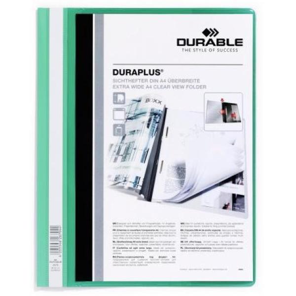 Durable carpeta de presentación dossier fástener duraplus a4 verde -25 ud-