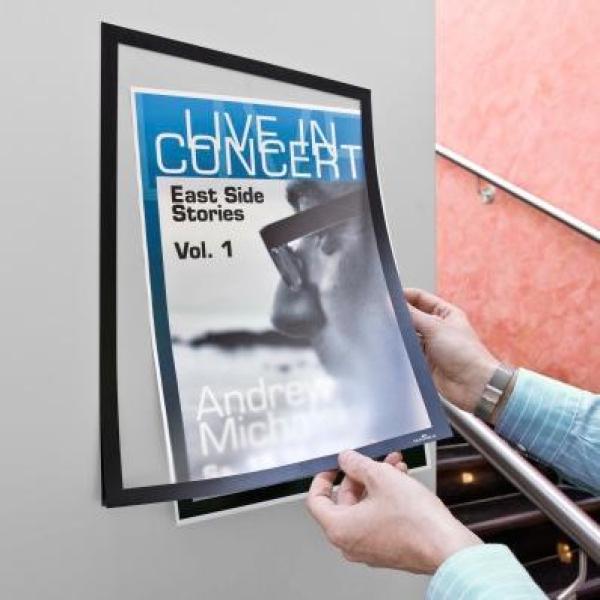 Durable marco informativo magnetico duraframe adhesivo a superficies lisas y solidas a3 negro