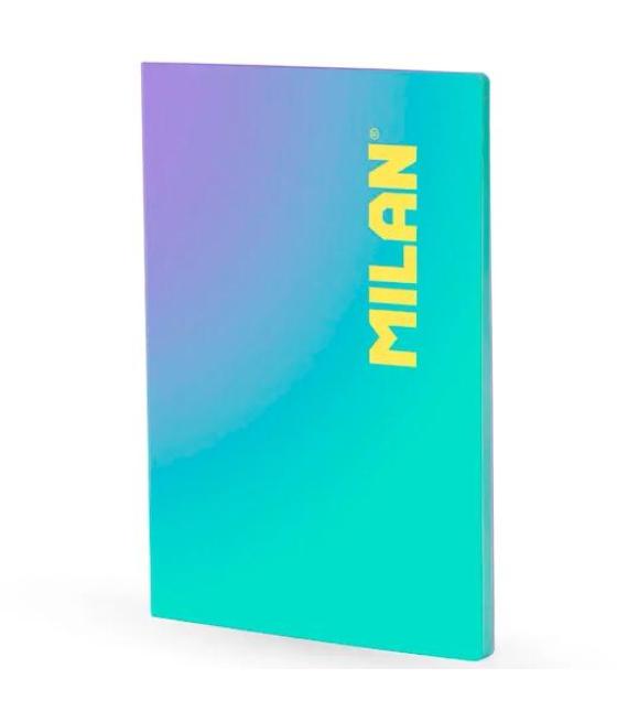 Milan libreta encolada a4 48h papel 95gr cuadricula 5x5 colección sunset turquesa