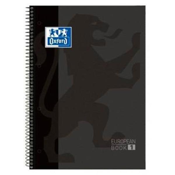 Oxford cuaderno classic europeanbook 1 write&erase 80h a4+ 1 linea microperforado t/extradura negro